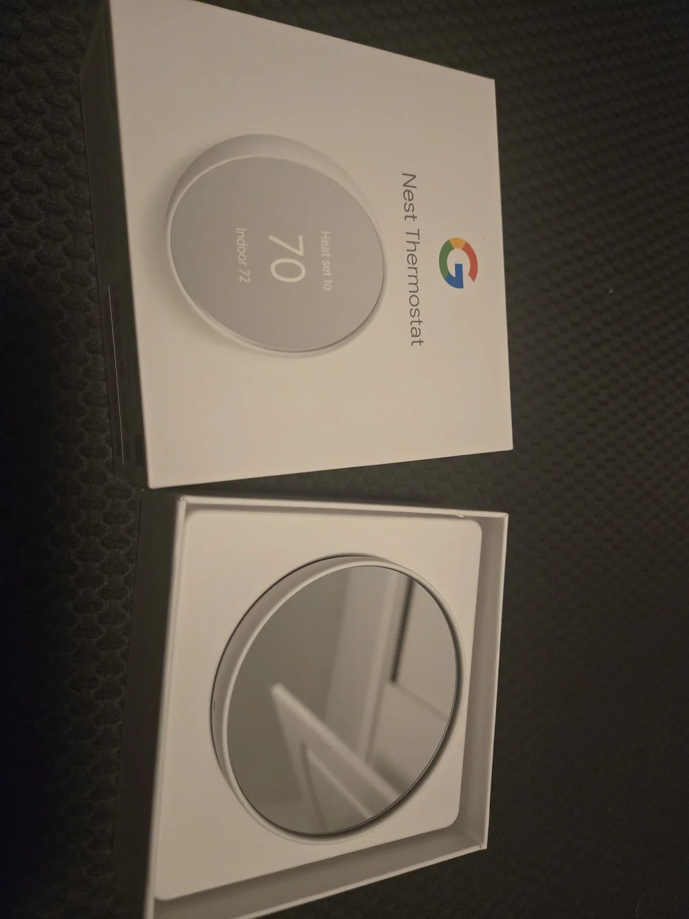 google Nest Thermostat - White and Silver Accent